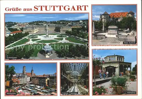 Stuttgart Schlossplatz Altes Schloss Marktplatz Calwer Passage Wilhelma Kat. Stuttgart