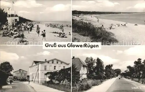 Ruegen Glowe Ruegen Kinderbadestrand Dorfstrasse Strandhotel Badestrand Kat. Bergen