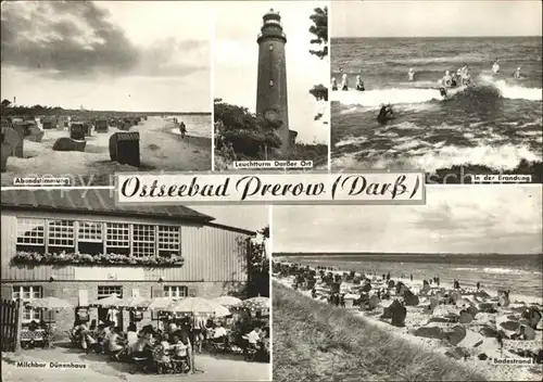 Prerow Ostseebad Brandung Leuchtturm Darsser Ort Milchbar Duenenhaus  / Darss /Nordvorpommern LKR