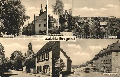 Zoeblitz Sachsen Marktplatz Teilansicht Schulstr Wilh Pieck Str Kat. Zoeblitz