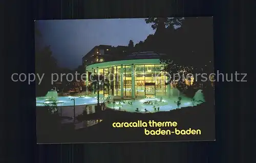 Baden Baden Caracalla Therme Nachtaufnahme Kat. Baden Baden