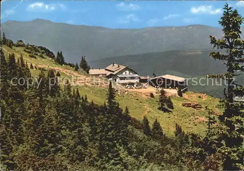 Arberschutzhaus am Grossen Arber mit Osser Kat. Grosser Arber Bayerisch Eisenstein