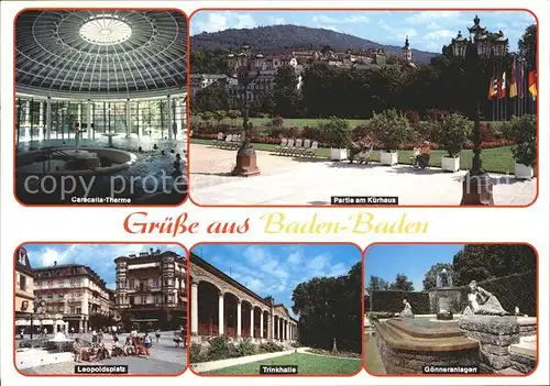 Baden Baden Trinkhalle Kurhaus Therme Leopoldsplatz Kat. Baden Baden