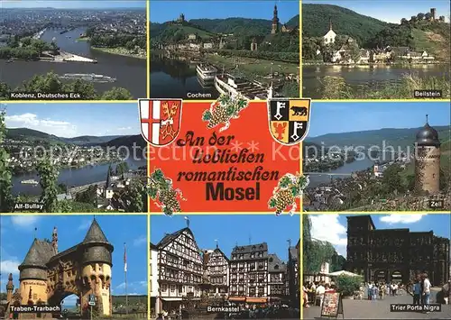 Mosel Region Deutsches Eck Beilstein Traben Trarbach Porta Nigra Kat. Koblenz