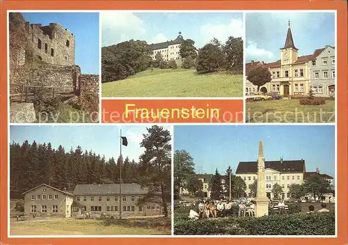 Frauenstein Brand Erbisdorf Burgruine Schloss Rathaus Ferienheim Kummermuehle Distanzsaeule Kat. Brand Erbisdorf