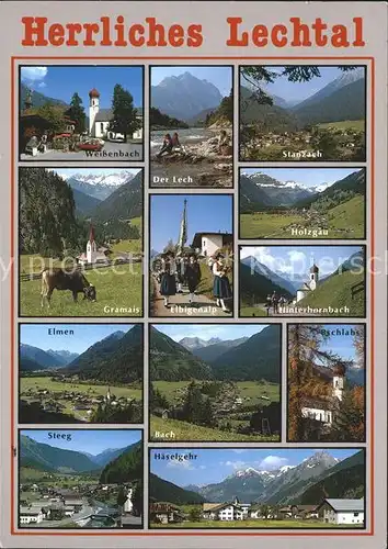 Lechtal Tirol Panoramakarte Stanzach Hinterhornbach Kat. Reutte Tirol