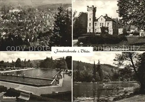 Friedrichsroda Schloss Reinhardtsbrunn Schwimmbad Gondelteich Kat. Friedrichsroda