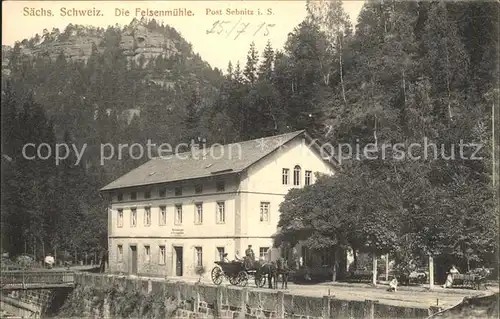 Saechsische Schweiz Die Felsenmuehle bei Sebnitz Kat. Rathen Sachsen