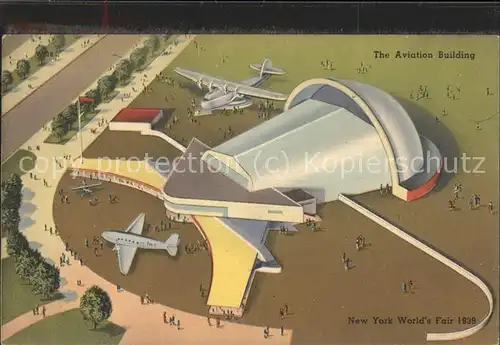 Flughafen Airport Aeroporto New York Worlds Fair Aviation Building / Flug /