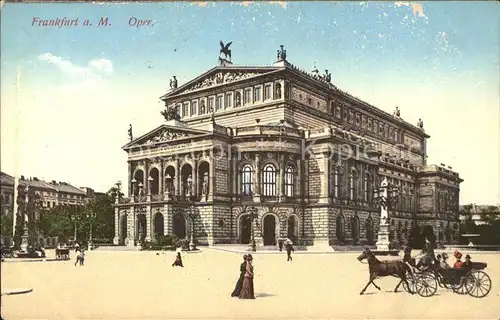 Opergebaeude Frankfurt am Main Oper Pferdekutsche Kat. Gebaeude