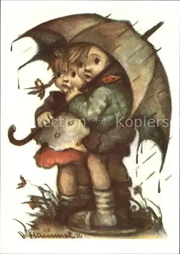Hummel Nr. Regenschirm Kat. Kuenstlerkarte