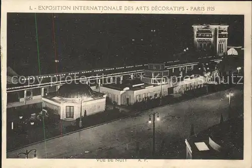 Exposition Arts Decoratifs Paris 1925 Vue de nuit  Kat. Expositions