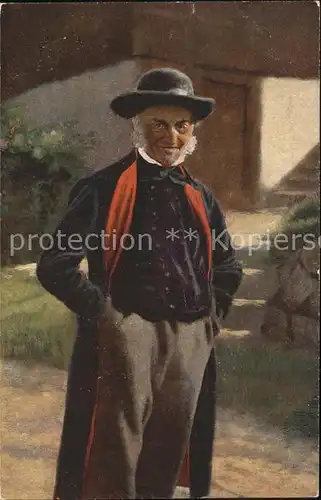 Hoffmann Heinrich Der Dorfschulze Tracht Kat. Kuenstlerkarte