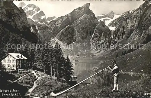 Alphorn Alphornblaeser Seealpsee Kat. Musik