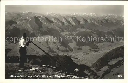 Alphorn Alphornblaeser Saentis Churfirsten  Kat. Musik