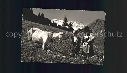 Ziege Kinder Tracht Bern  Kat. Tiere