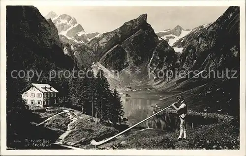 Alphorn Alphornblaeser Seealpsee Kat. Musik