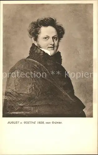 Goethe Johann Wolfgang von August v. Goethe 1828 Kuenstler Gruenler Goethehaus Weimar Kat. Dichter