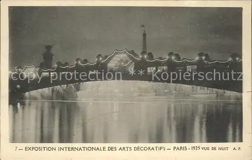 Exposition Arts Decoratifs Paris 1925 Vue de Nuit  Kat. Expositions