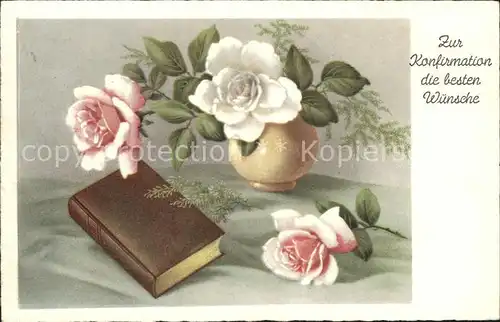 Konfirmation Glueckwunsch Rosen Buch Kat. Feiern und Feste