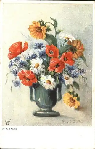 Verlag Primus Nr. 3421 M. v. d. Goltz Gartenblumen  Kat. Verlage