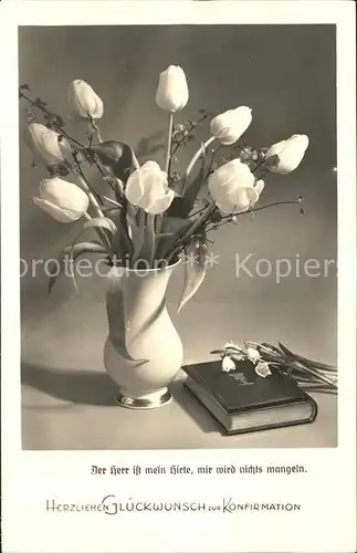 Konfirmation Bibel Tulpen Maerzenbecher  Kat. Feiern und Feste