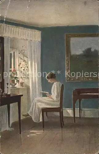 Kuenstlerkarte C. Holsoe Fruehlingsmorgen  Kat. Kuenstlerkarte