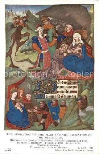 Kuenstlerkarte Margaret of Foix The Adoration of the Magi and the Adoration of the Shepherds Kat. Kuenstlerkarte