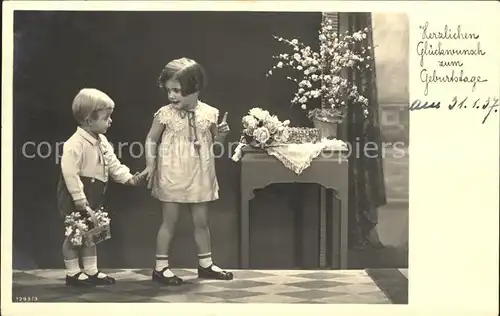 Kinder Child Enfants Glueckwunsch Geburtstag Blumen Kat. Kinder