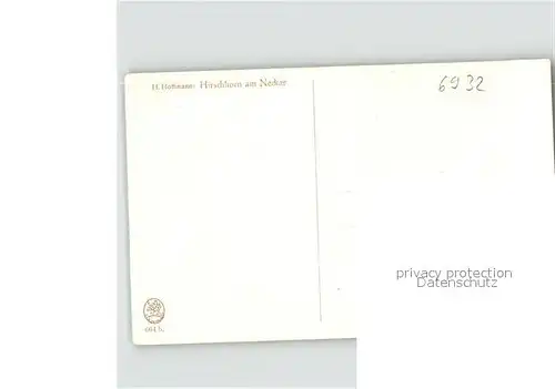 Hoffmann Heinrich Hirschhorn am Neckar Nr. 664 Kat. Kuenstlerkarte