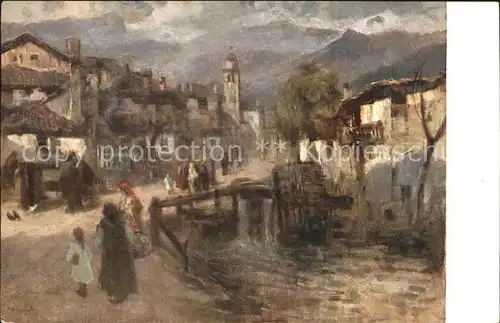 Kuenstlerkarte V. A. Cargnel Borgata nelle Prealpi Venete Nr. 1052 Kat. Kuenstlerkarte