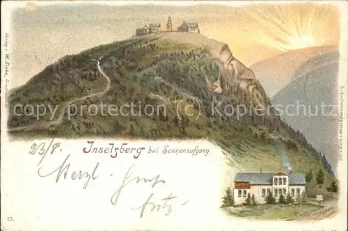 Berggesichter Inselsberg Litho Kat. Berge