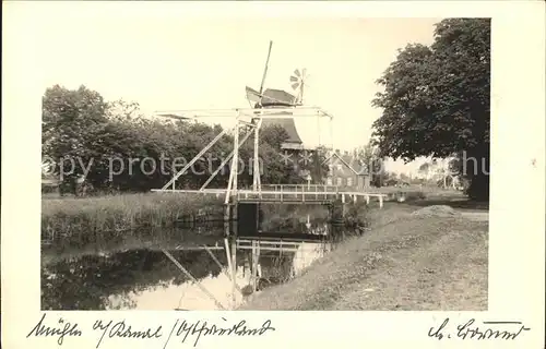 Ostfriesland Windmuehle Kanal Bruecke Bahnpost / Regionales /