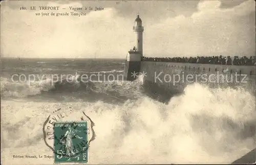 Leuchtturm Lighthouse Le Treport Jetee Kat. Gebaeude