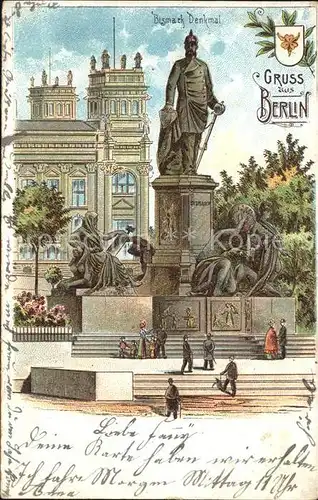 Bismarckdenkmal Berlin Litho Kat. Persoenlichkeiten