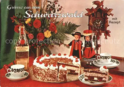 Uhren Kuckucksuhr Rezept Schwarzwaelder Kirschtorte Kirschwasser Puppen  Kat. Technik