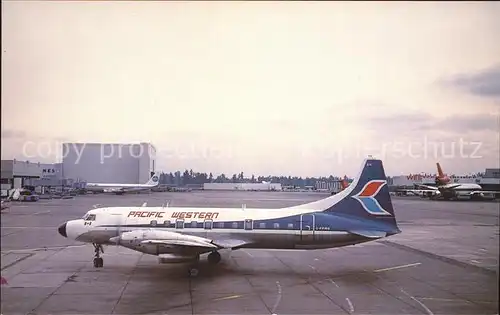 Flugzeuge Zivil Pacific Western Airlines Convair CV 640 C FPWS c n 441 Kat. Airplanes Avions