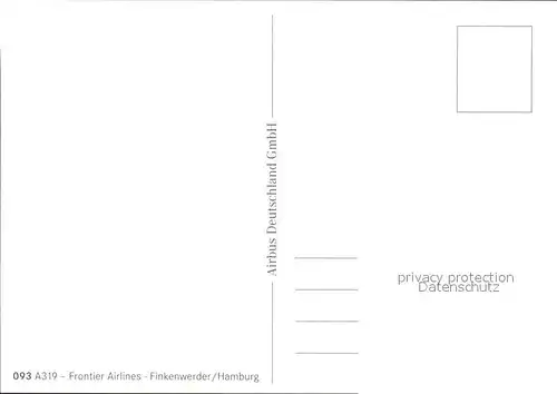 Flugzeuge Zivil Frontier Airlines A319 D AVWK  Kat. Airplanes Avions