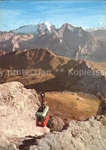 Seilbahn Funivia Passo Pordoi Dolomiti Marmolada  / Bahnen /