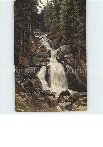 Verlag WIRO Wiedemann Nr. 2454 B Triberg Schwarzwald Wasserfall  Kat. Verlage