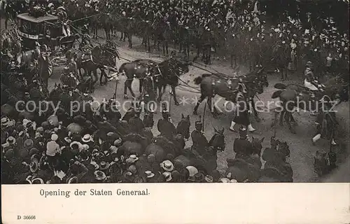 Adel Niederlande Pferdekutsche Opening der Staten Generaal  Kat. Koenigshaeuser