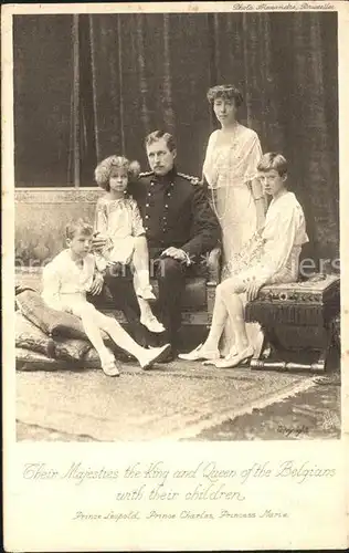 Adel Belgien Albert I. Koenigin Elisabeth Prinz Leopold Prinz Charles Prinzessin Marie Jose  Kat. Koenigshaeuser