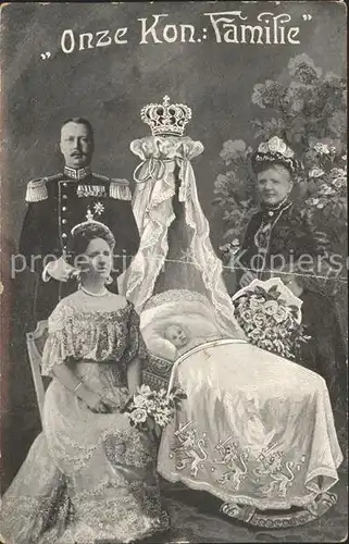 Adel Niederlande Koenigin Wilhelmina Prinz Hendrik Koenigin Mutter Emma Prinzessin Juliana Wiege  Kat. Koenigshaeuser