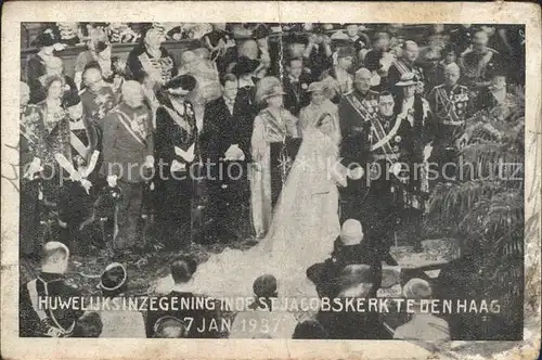 Adel Niederlande Hochzeit Prinzessin Juliana Prinz Bernhard St. Jacobskerk Kat. Koenigshaeuser