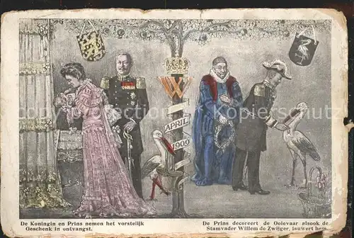 Adel Niederlande Koenigin Wilhelmina Geburt Prinzessin Juliana Storch Prinz Hendrik Stamvader Willem de Zwijger Kat. Koenigshaeuser