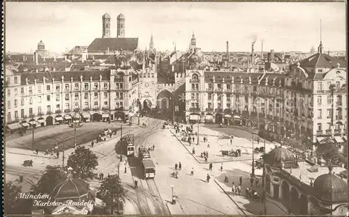 Strassenbahn Karlstor Rondell Muenchen Kat. Strassenbahn