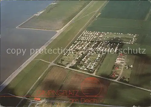 Ostfriesland Campingplatz am Deich Fliegeraufnahme Kat. Regionales