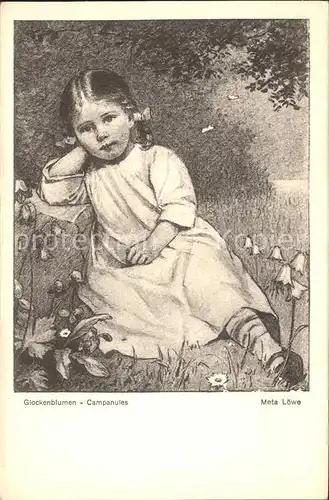 Loewe Meta Glockenblumen Nr. 77 Kind  Kat. Kuenstlerkarte