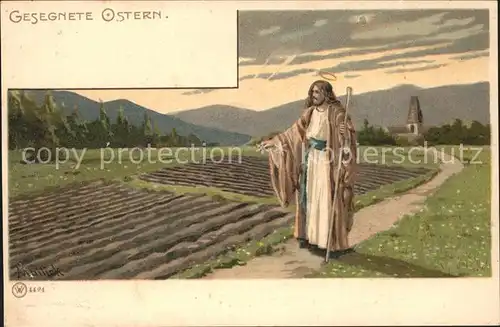 Mailick Nr. 4424 Ostern Jesus Acker  Kat. Kuenstlerlitho