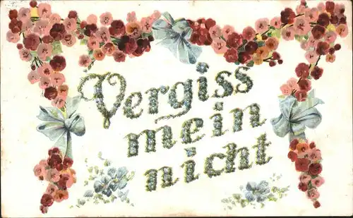 Blumen Schleifen Litho Kat. Pflanzen